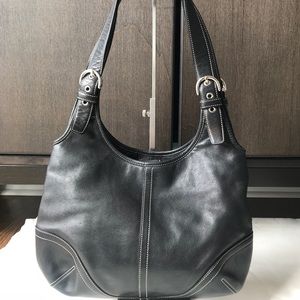 Coach Black Leather Shoulder Bag